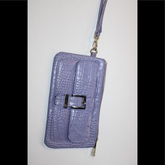 ๐3/20$5/25๐NWOT EXPRESS PURPLE FAUX ALLIGATOR LEATHER WRISTLET CLUTCH - Picture 14 of 16